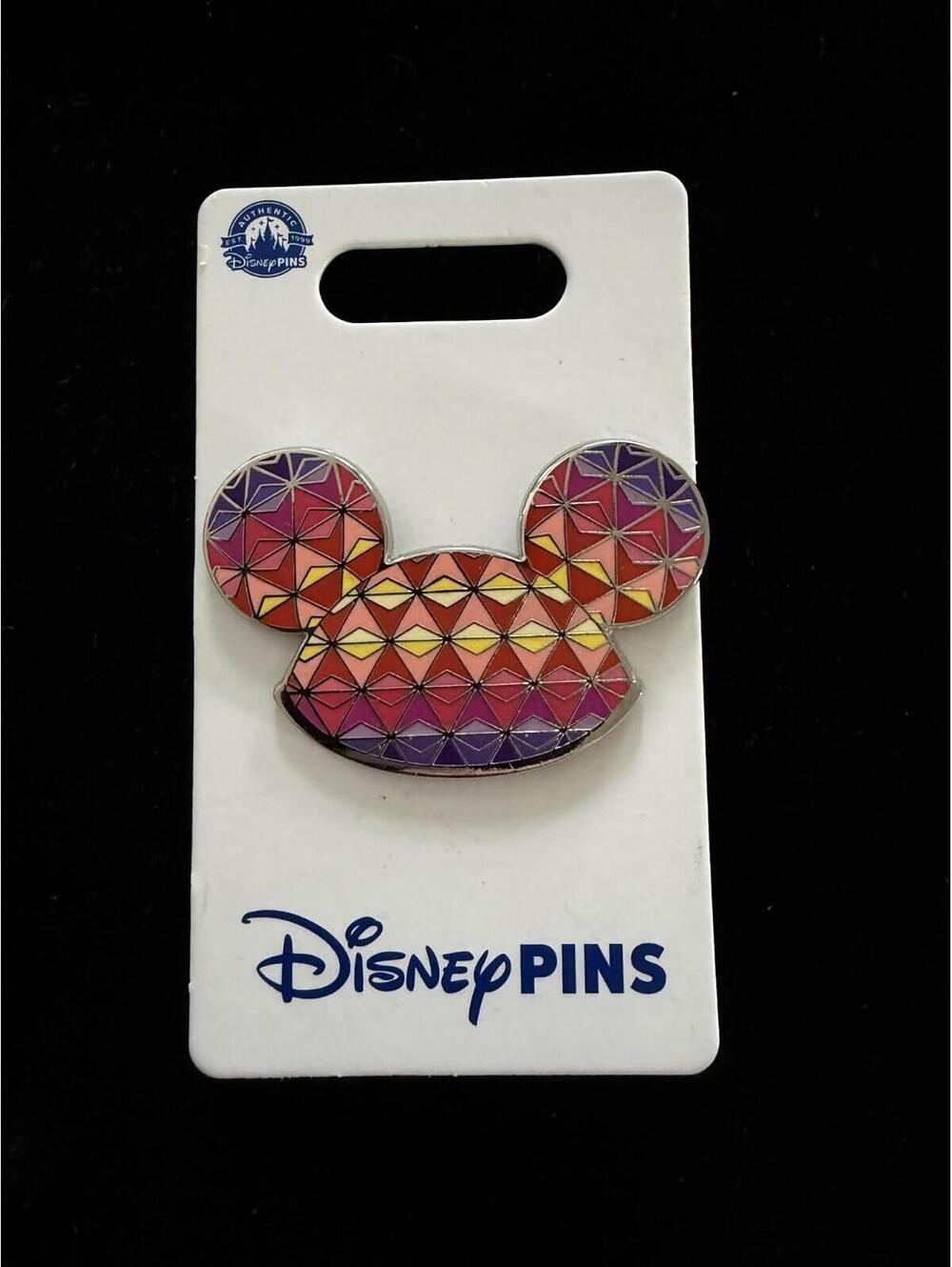 Disney Epcot Spaceship Earth Colorful Mickey Hat Ears Pin New OE Pin